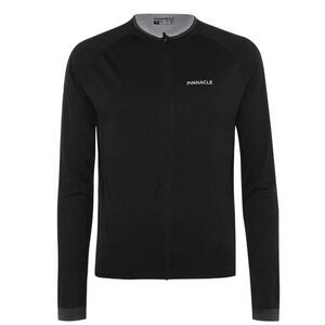 Pinnacle Mens Logo Long-Sleeved Cycling Jersey / Black
